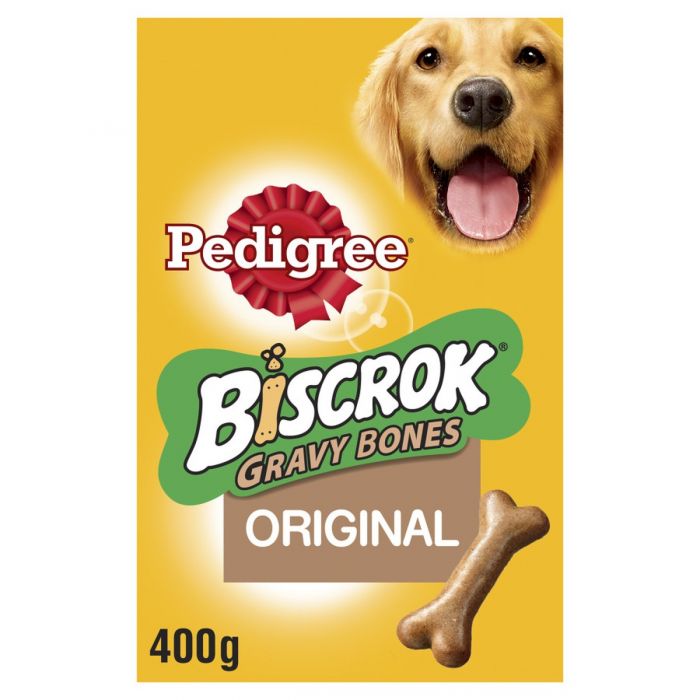 Pedigree Biscrok Gravy Bones Adult Dog Treats Original Biscuits ( 400g x 12 )