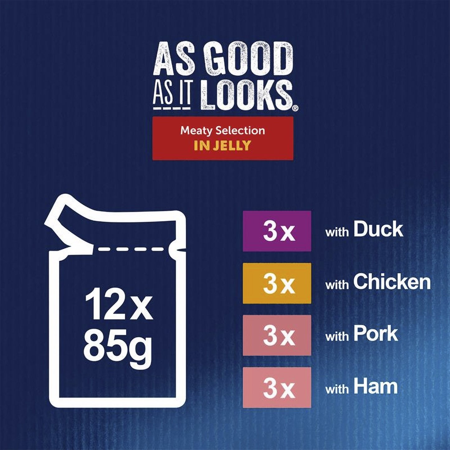 FELIX As Good As it Looks Meaty Selection in Jelly Wet Cat Food ( 12pk × 85g )