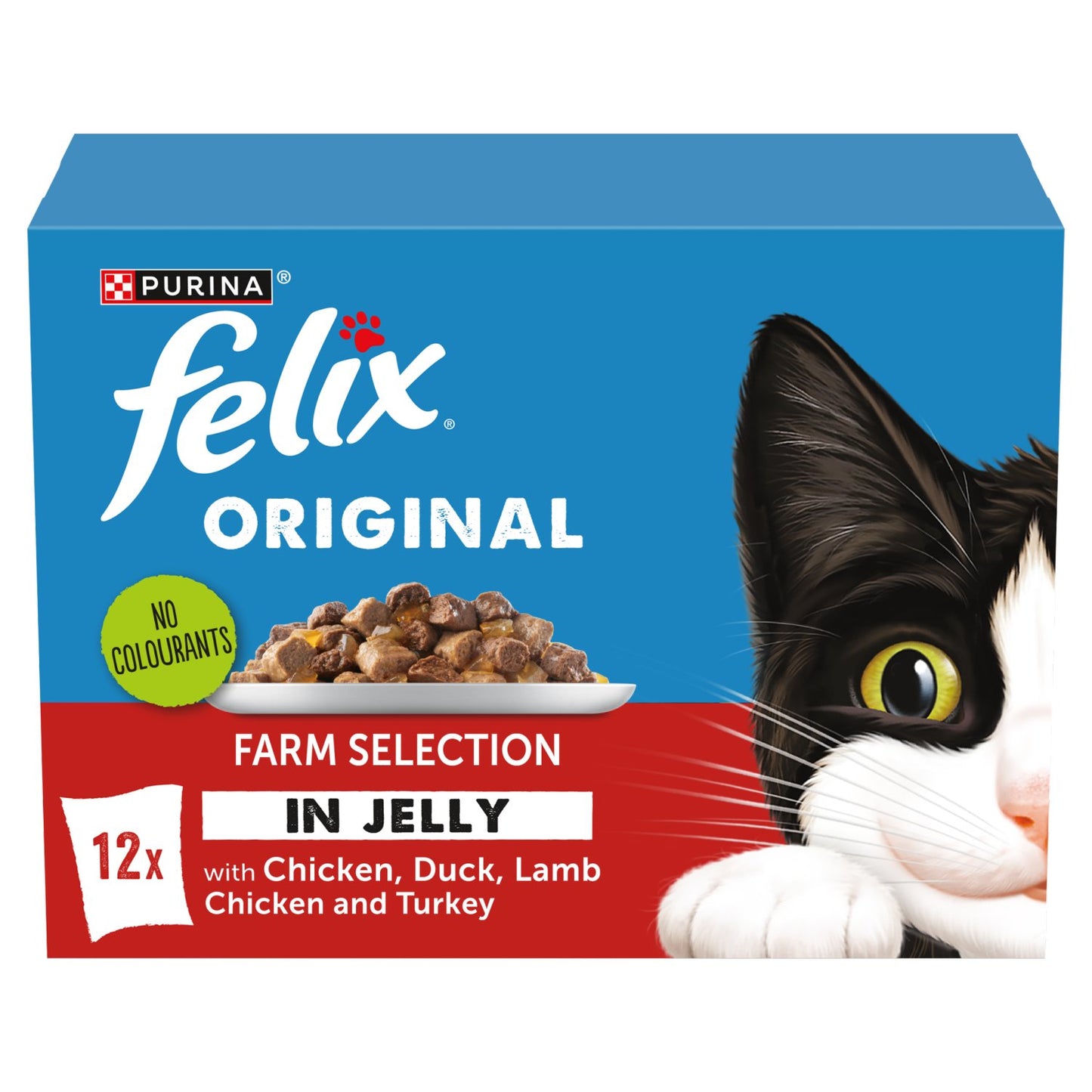 Felix Original Farm Selection in Jelly – 12 x 85g Pouches (Pack of 4)