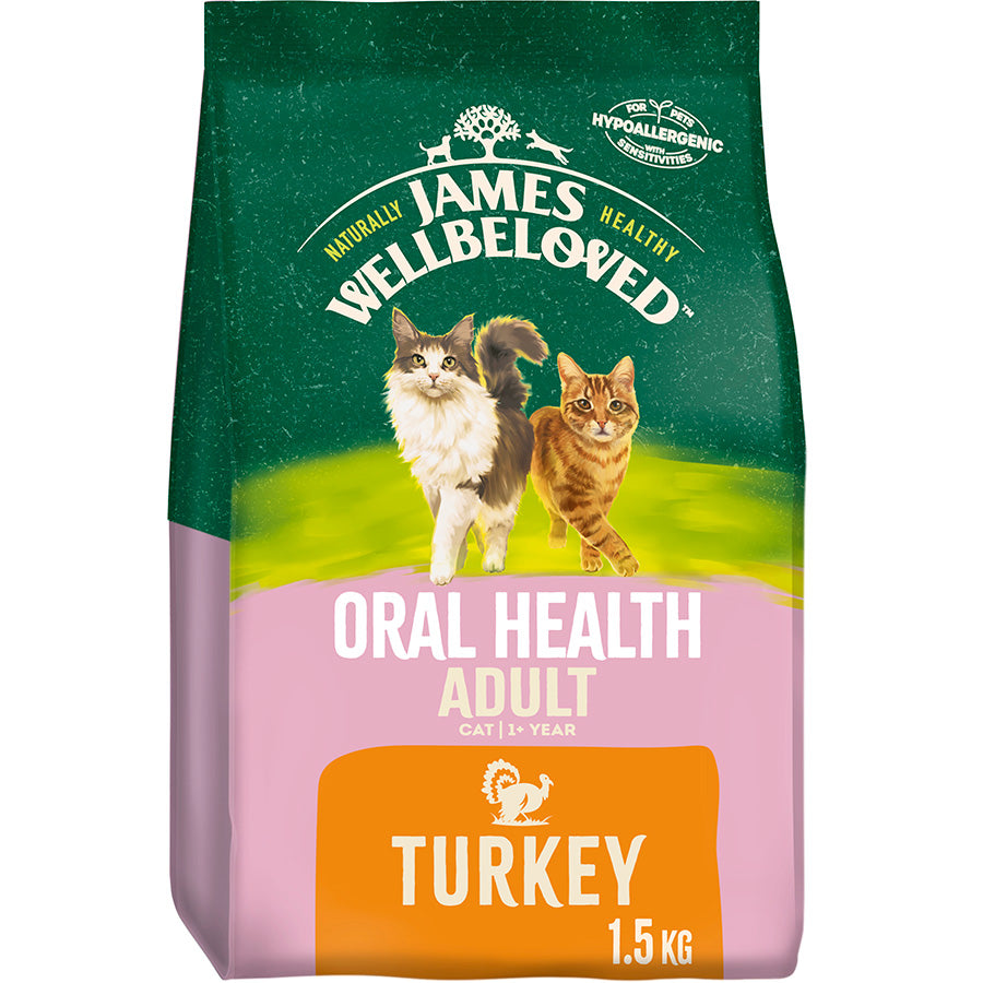 James Wellbeloved Oral Health Adult Dry Cat Food Turkey - 1.5kg