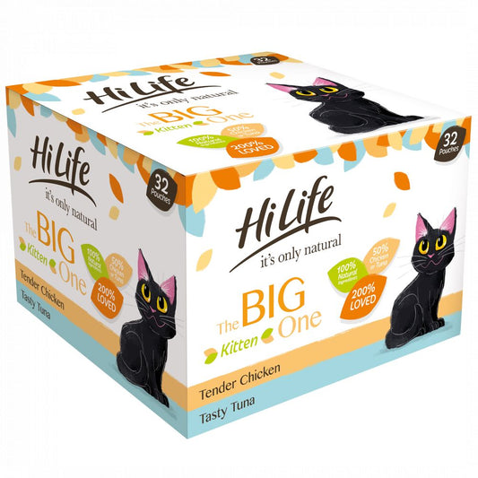 HiLife it’s only natural The Big One Kitten Mixed Complete Wet Cat Food Pouches 32 x 70g