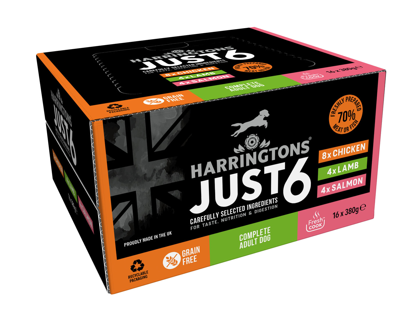 Harringtons Just 6 - Salmon, Lamb and Chicken 16pk