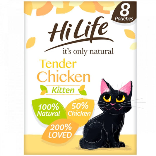 HiLife it's only natural - KITTEN Tender Chicken Pouch Multipack (8 x 70g) - 4 Packs