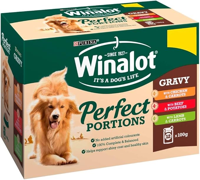 Winalot Pouch Perfect Portions Beef & Chicken & Lamb in Gravy ( 12 Pack, 100g ) x 4