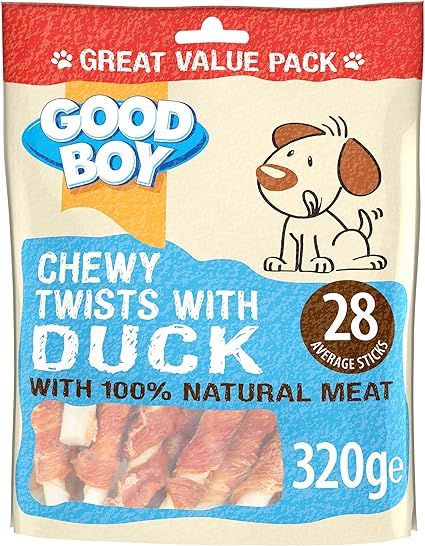 Good Boy Chewy Twists Duck Dog Treats (320g x 5) Pack