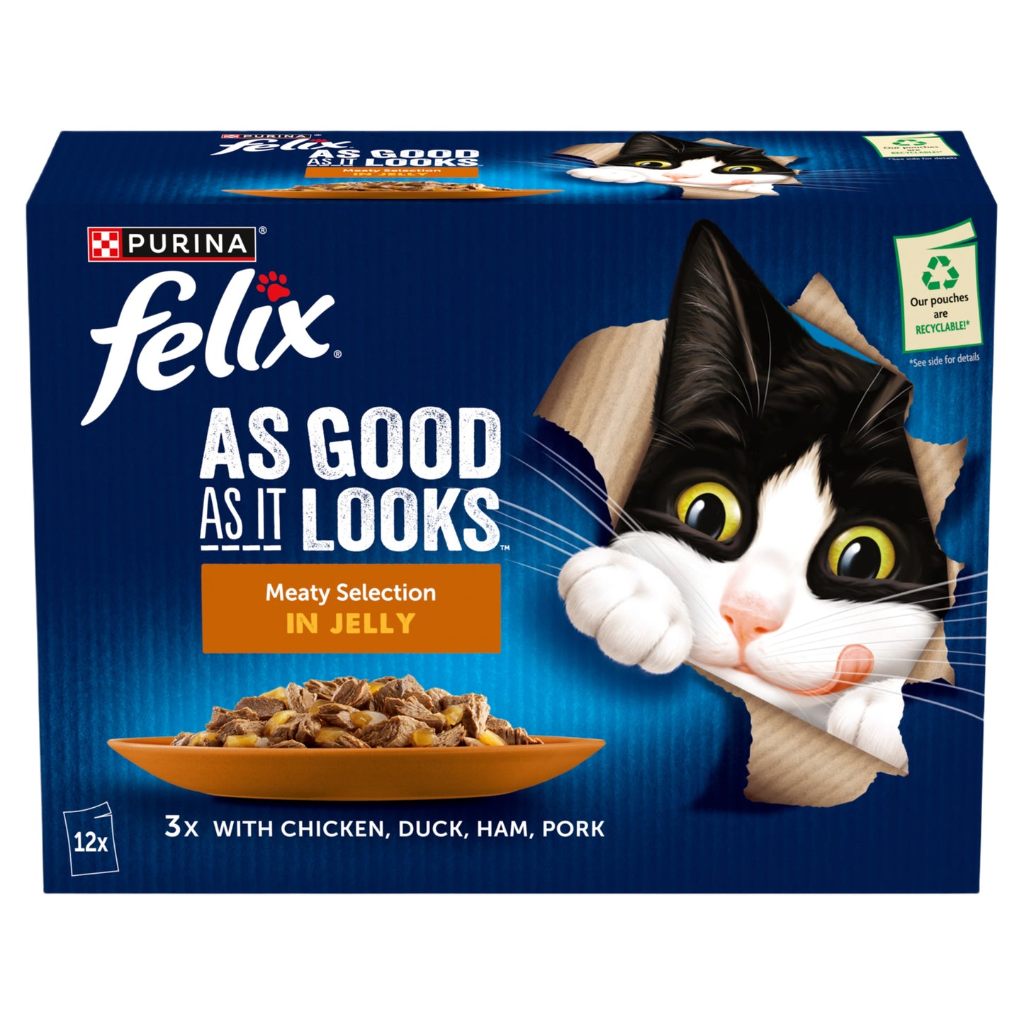 FELIX As Good As it Looks Meaty Selection in Jelly Wet Cat Food ( 12pk × 85g )