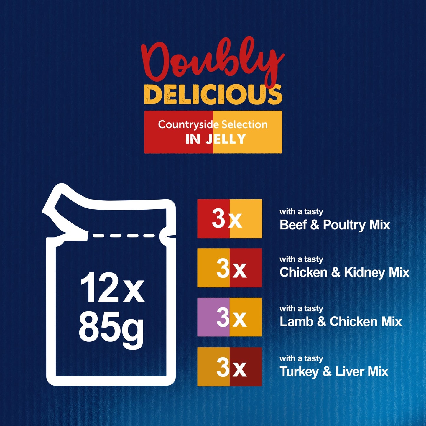 FELIX Doubly Delicious Countryside Selection Wet Cat Food ( 12pk × 85g ) - pack of 4