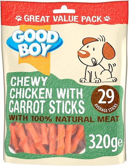 Good Boy Chewy Chicken & Carrot Sticks - (320g x 3 )
