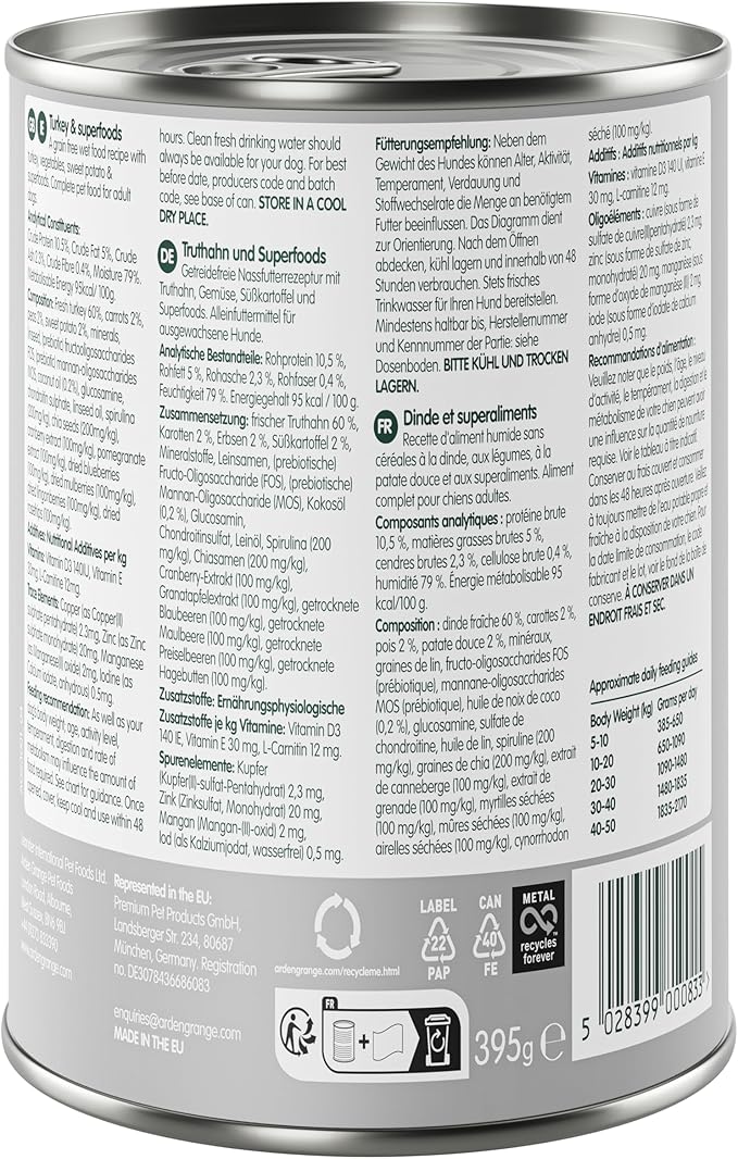Arden Grange Adult Dog Grain Free Turkey & Superfoods (395g x 6)