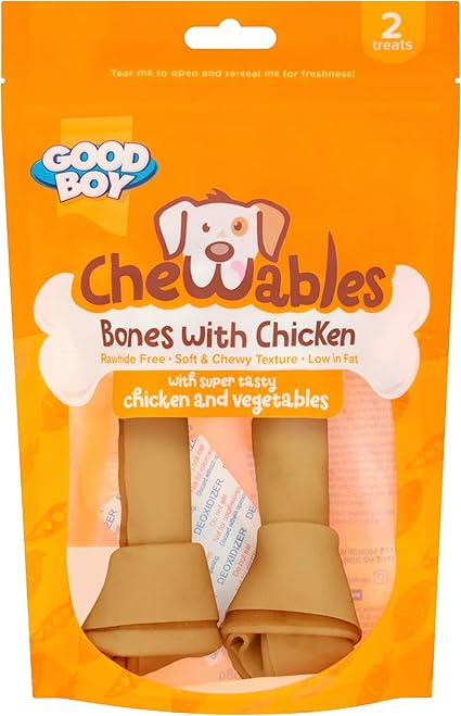 Good Boy Chewables Chicken Medium Bones - 2pk x 8
