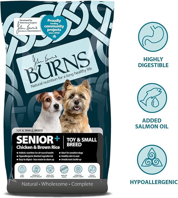 Burns Senior+ Toy & Small Breed - Chicken & Brown Rice - 6kg