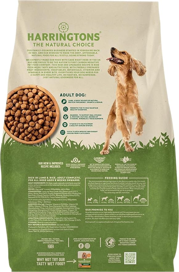 Harringtons The Natural Choice Adult - Lamb & Rice - 15kg
