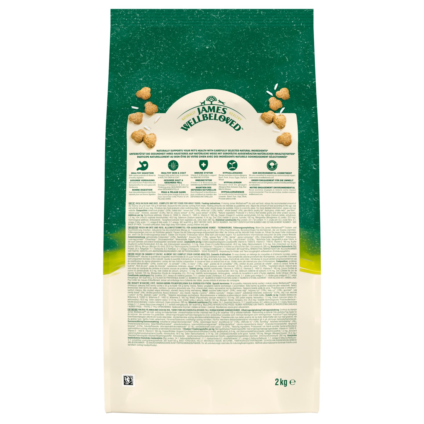 James Wellbeloved Adult Dry Dog Food Duck & Rice - 15kg