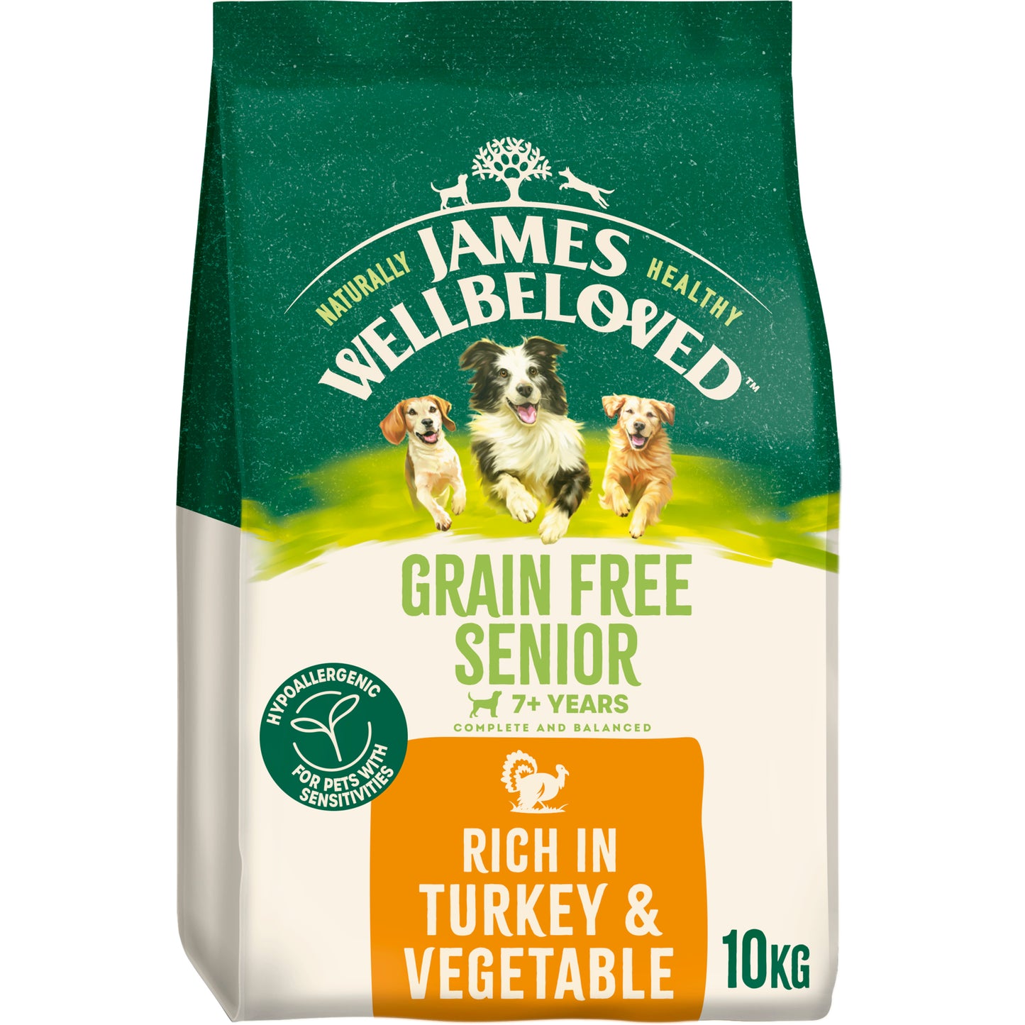 James Wellbeloved Grain Free Senior Dry Dog Food Turkey & Veg - 10kg