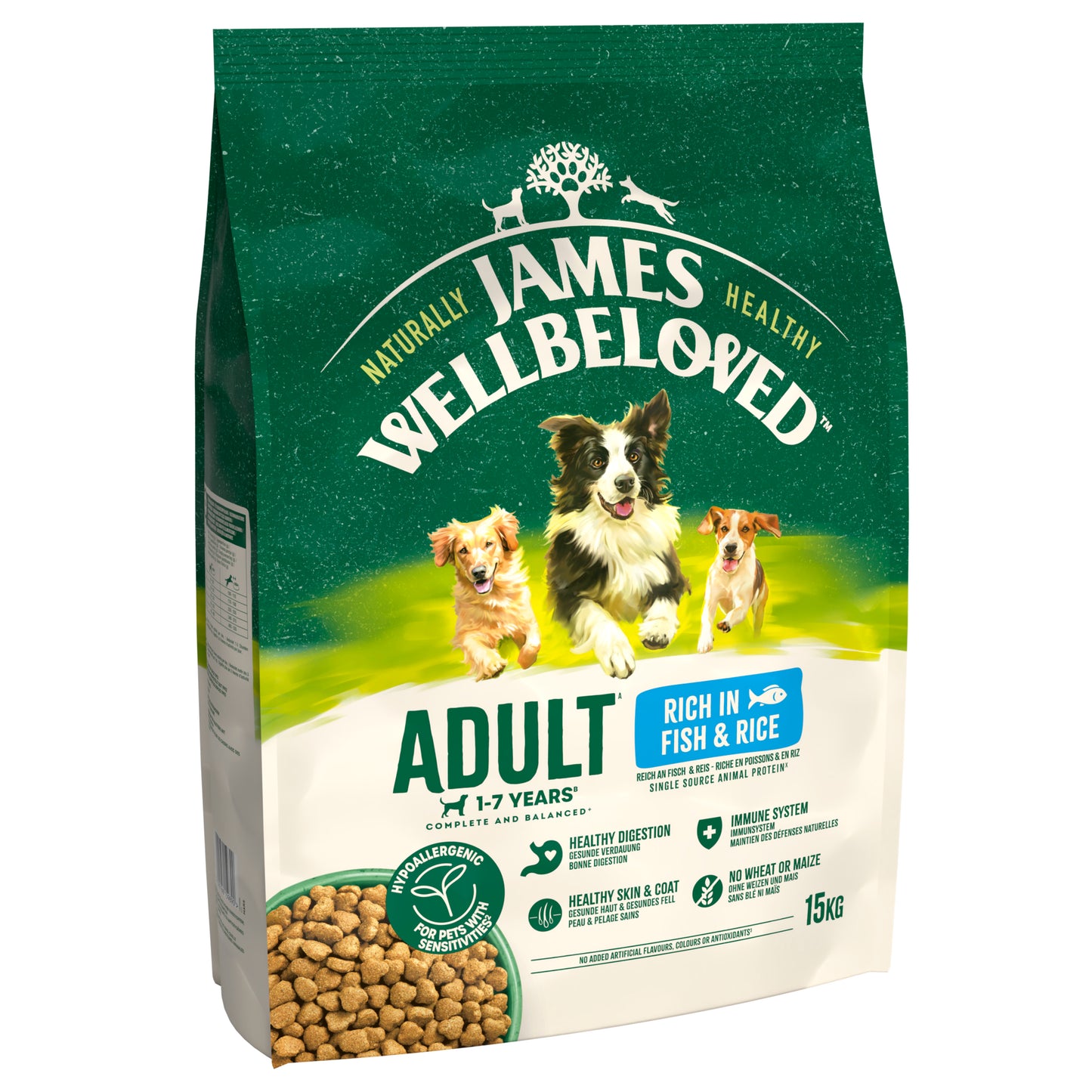 James Wellbeloved Adult Dry Dog Food Fish & Rice - 15kg
