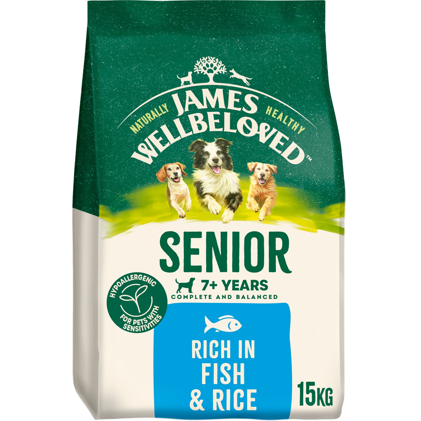 James Wellbeloved Senior Dry Dog Food Fish & Rice - 15kg