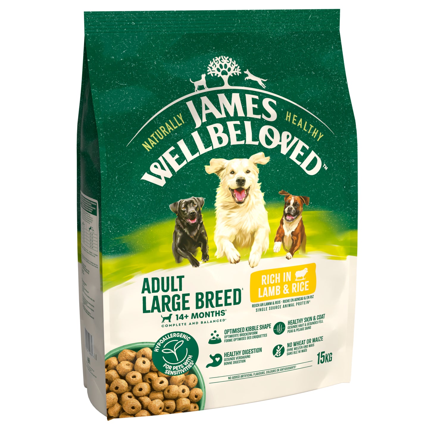 James Wellbeloved Adult Large Breed Dry Dog Food Lamb & Rice - 15kg