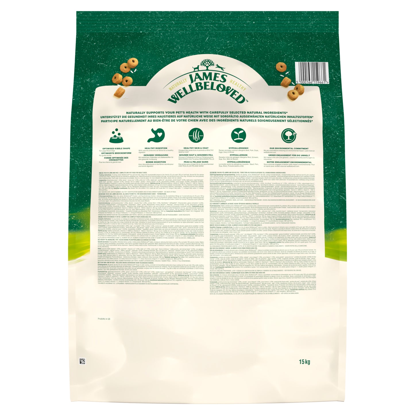 James Wellbeloved Adult Large Breed Dry Dog Food Lamb & Rice - 15kg