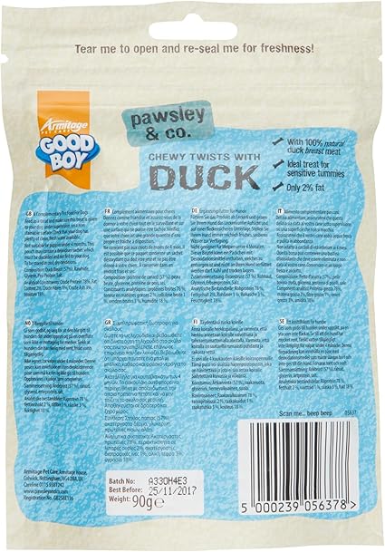 Good Boy Pawsley Deli Chewy Twists Duck - ( 90g x 10 )
