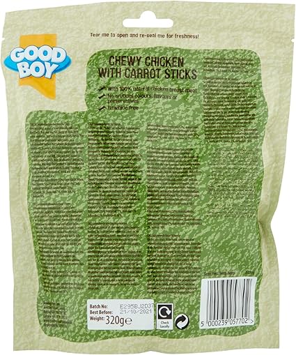 Good Boy Chewy Chicken & Carrot Sticks - (320g x 3 )