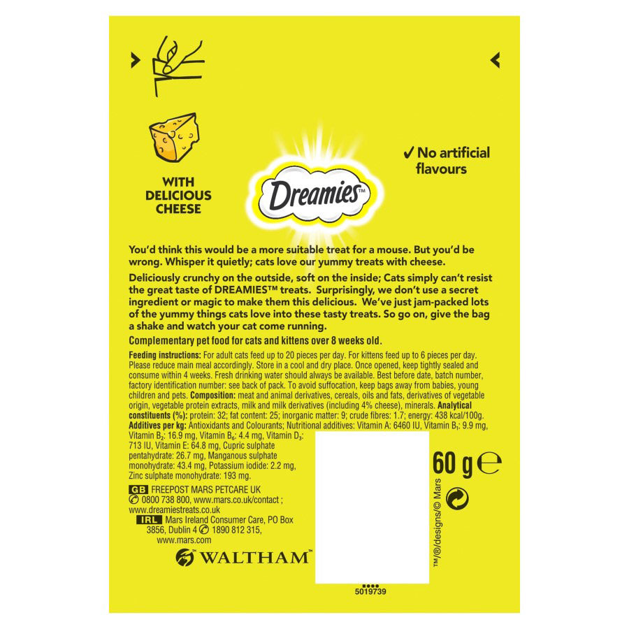 Dreamies Cat Treats with Cheese (60g x 8)