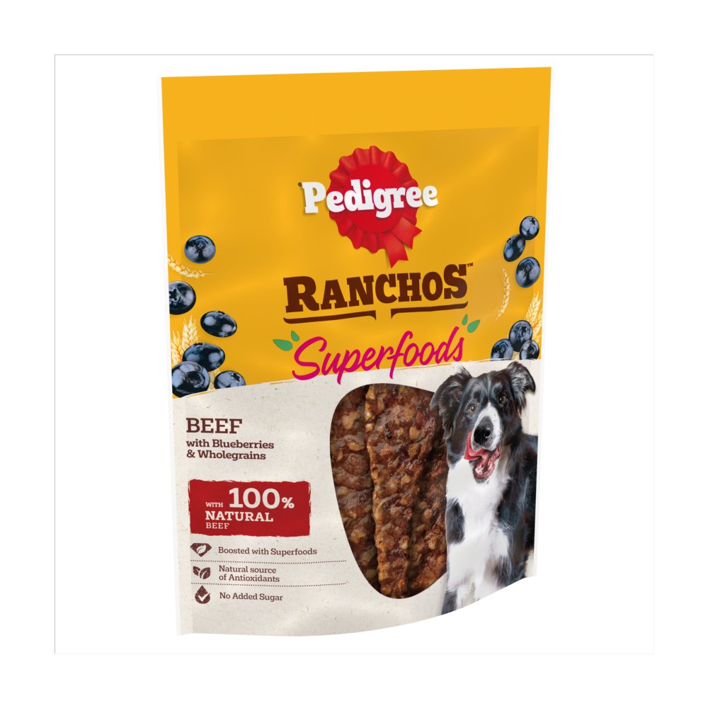 PEDIGREE RANCHOS SUPERFOOD Beef Dog Treat Blueberries & Wholegrains ( 7 x 70g )