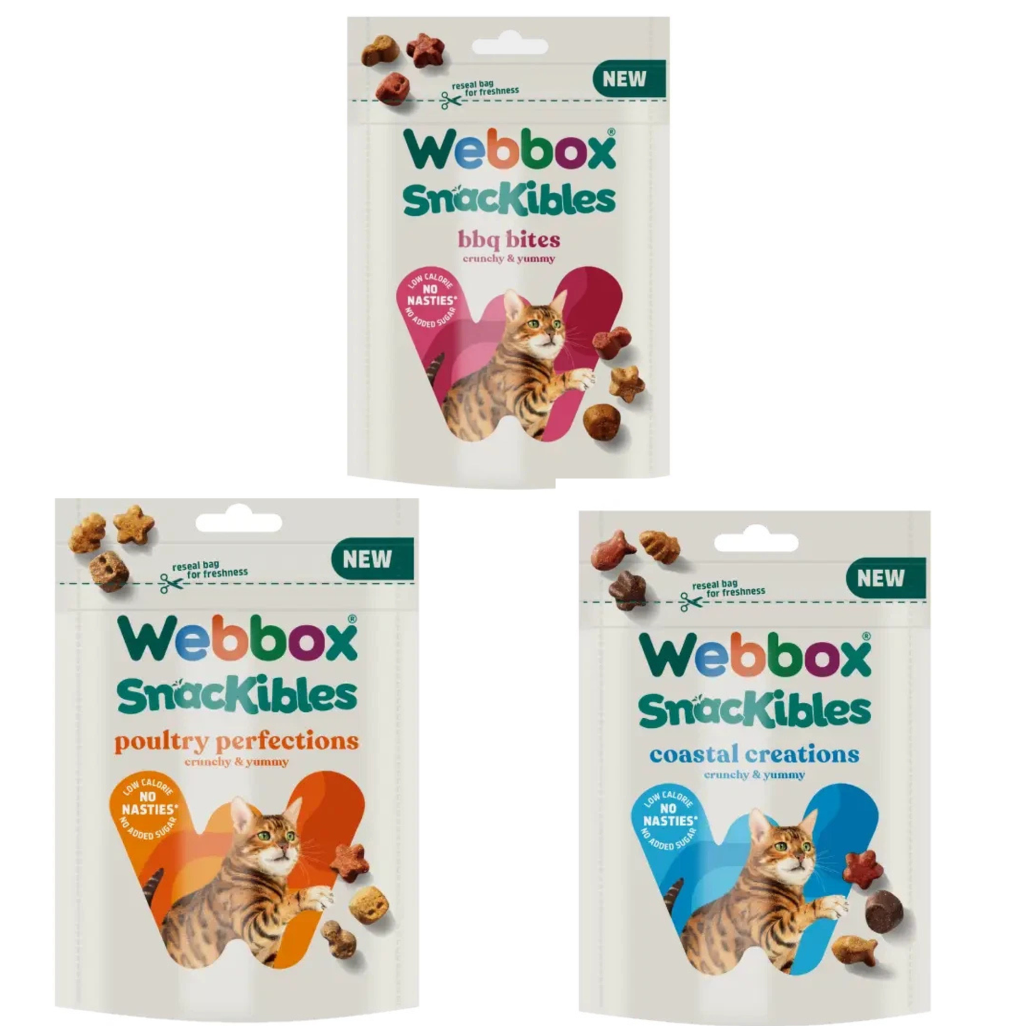 Webbox Snackibles Cat Treats Poultry Perfections Coastal BBQ Bites ( 85g x 10 )