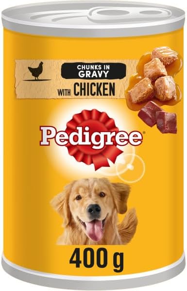 Pedigree Adult Wet Dog Food Tin Chicken in Gravy - (400g × 12)