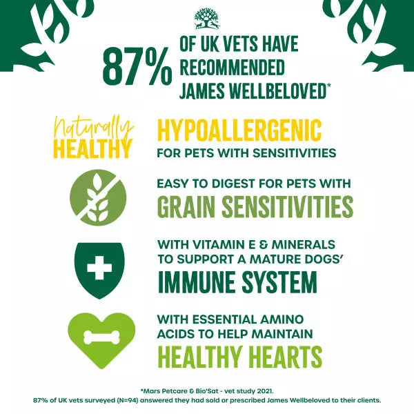 James Wellbeloved Grain Free Senior Dry Dog Food Lamb & Veg - 1.5kg