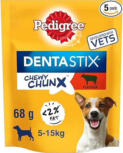Pedigree DENTASTIX Chewy Chunx Mini Dog Treat Beef Flavour ( 68g × 5 )