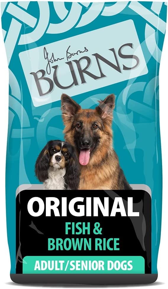 Burns Pet Nutrition Hypoallergenic Complete Dry Dog Food Adult and Senior Dog Original Fish and Brown Rice