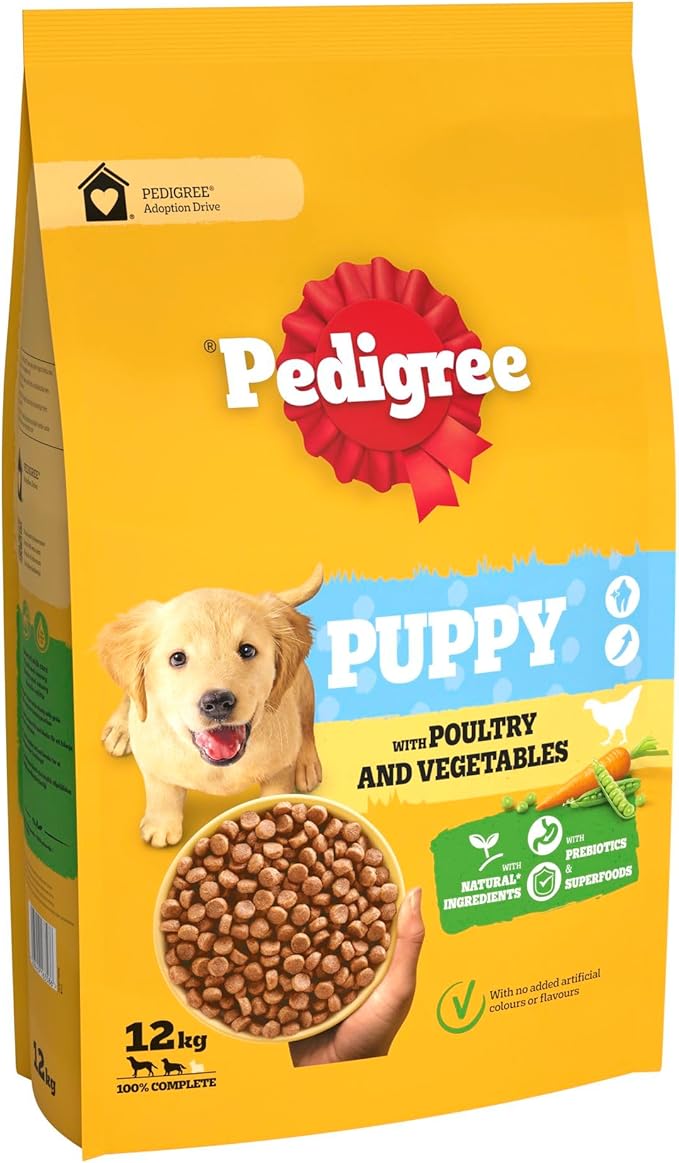 PEDIGREE Complete Junior/Puppy Dry Dog Food Poultry and Vegetables - 12kg