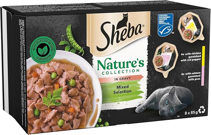 Sheba Nature’s Collection Cat Trays Mixed Selection in Gravy ( 8 x 85g ) - 4 Packs