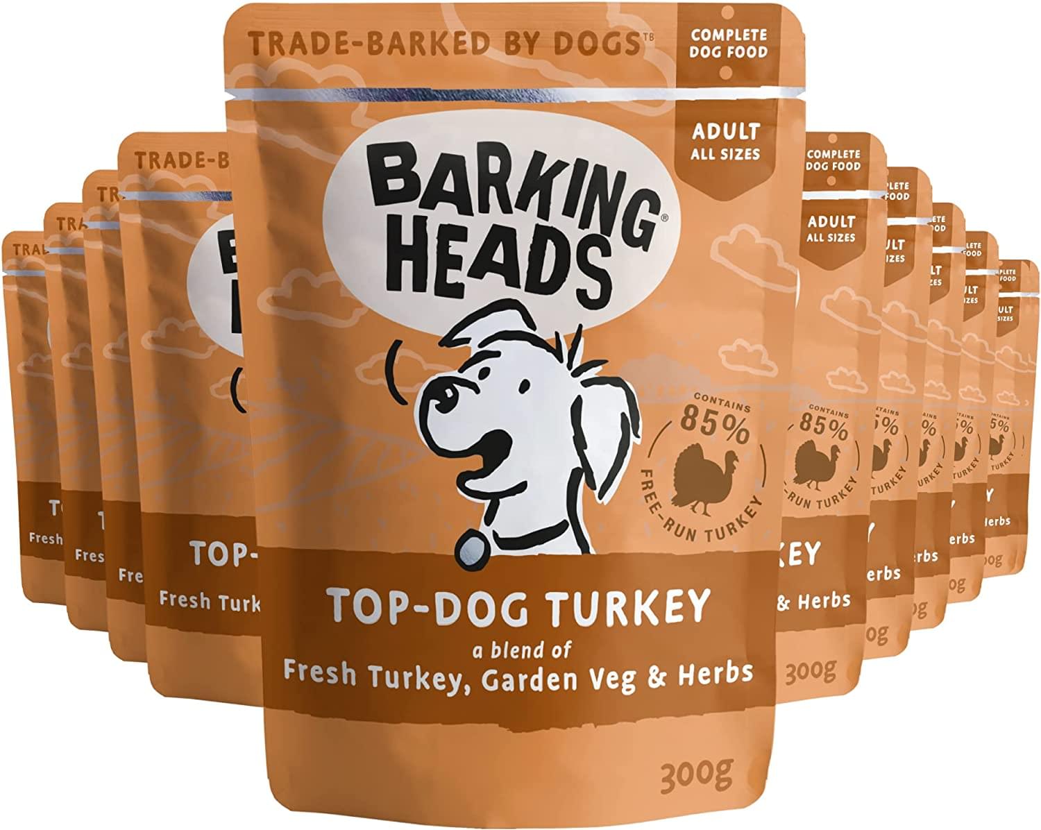 Barking Heads Wet Dog Food Top Turkey 300g x 10 British Pets Supplies