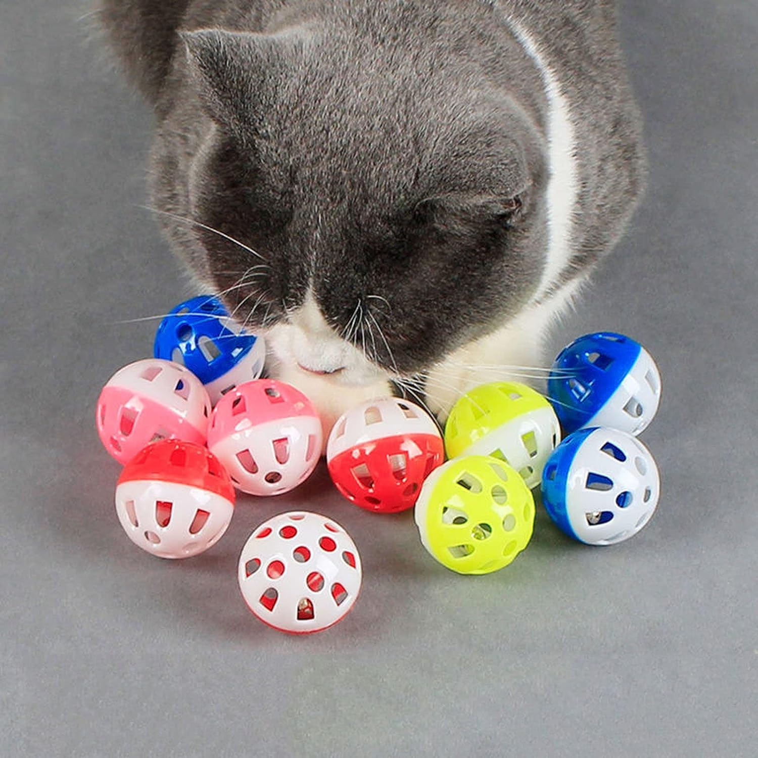 Jingle Bell Cat Toy Interactive Plastic Cat Toy Ball for Indoor Play A British Pets Supplies