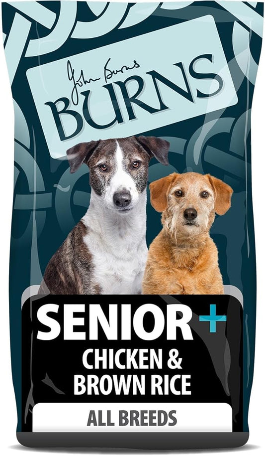 Burns Senior+ Chicken & Brown Rice Dry Dog Food - 12kg