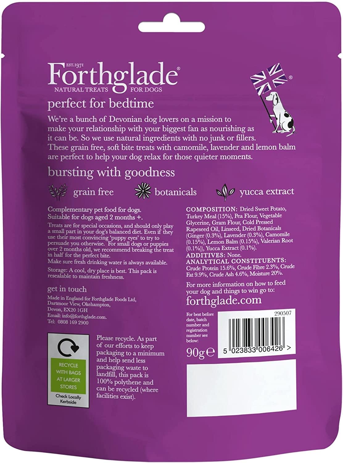 Forthglade Natural Dog Treats - Grain Free Soft Bites for Calming (8 x 90g) Resealable Bags