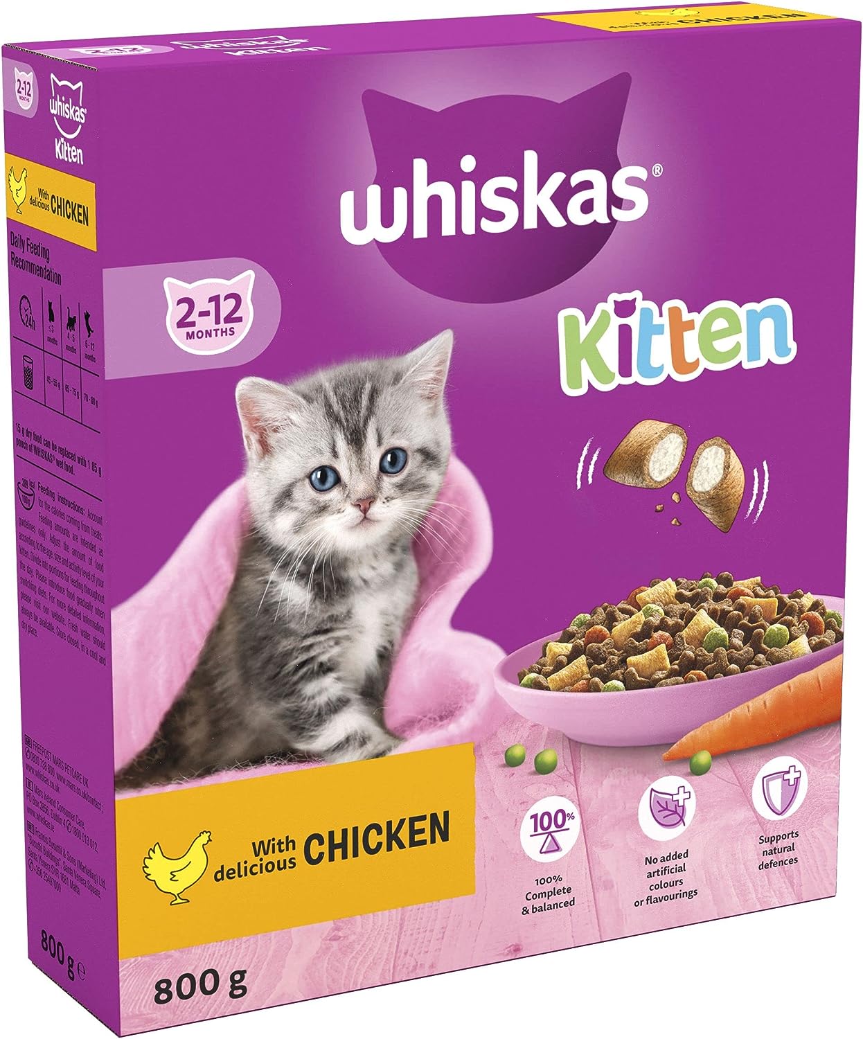 Elevate Your Kitten's Nourishment with Whiskas Junior Chicken: Pack of 5 , 800g