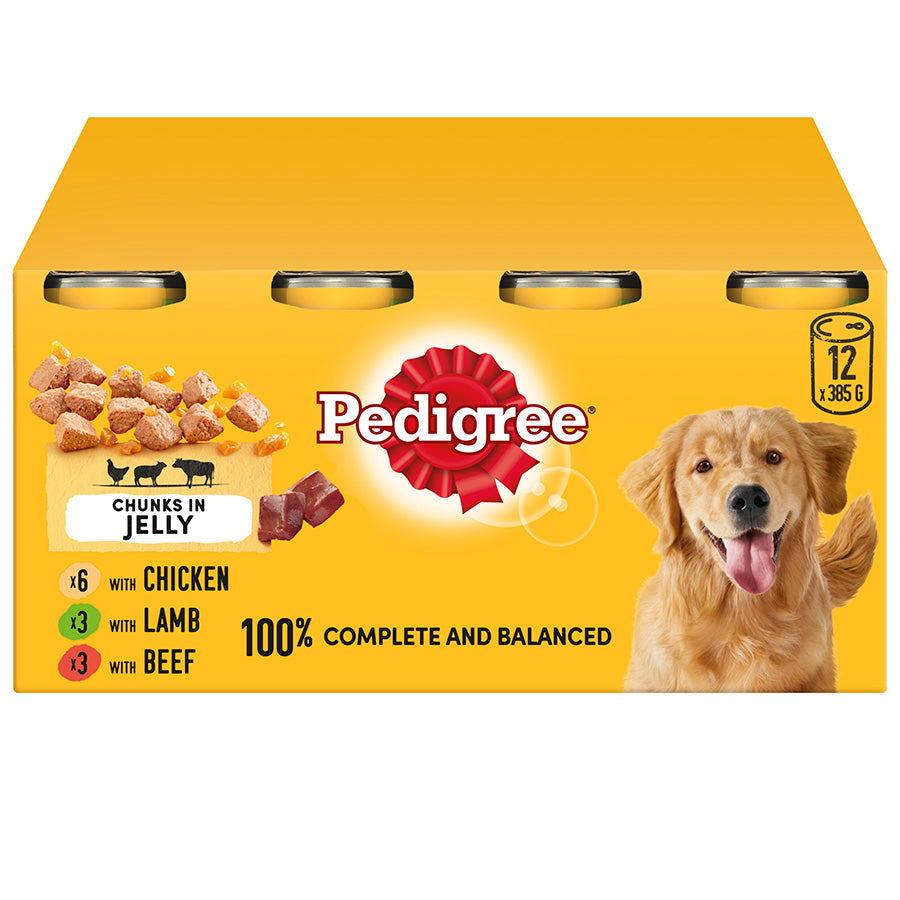 Pedigree Adult Wet Dog Food Tin Chicken in Jelly - 400g×12