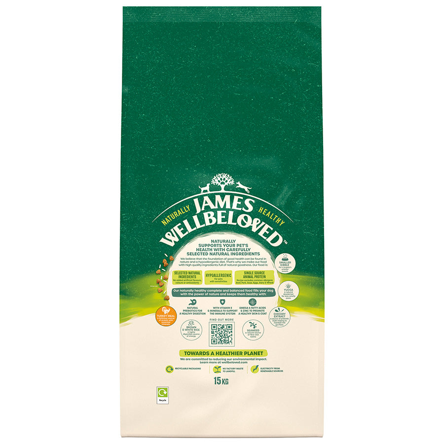 James Wellbeloved Puppy Dry Dog Food Turkey & Rice - 15kg