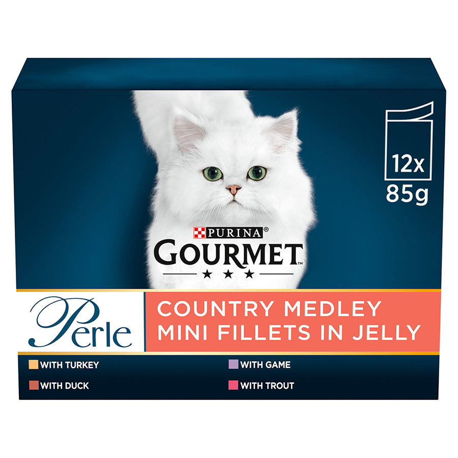 Gourmet Perle Country Medley in Jelly Turkey, Trout, Duck & Game ( 12 x 85g ) x 4 Pck