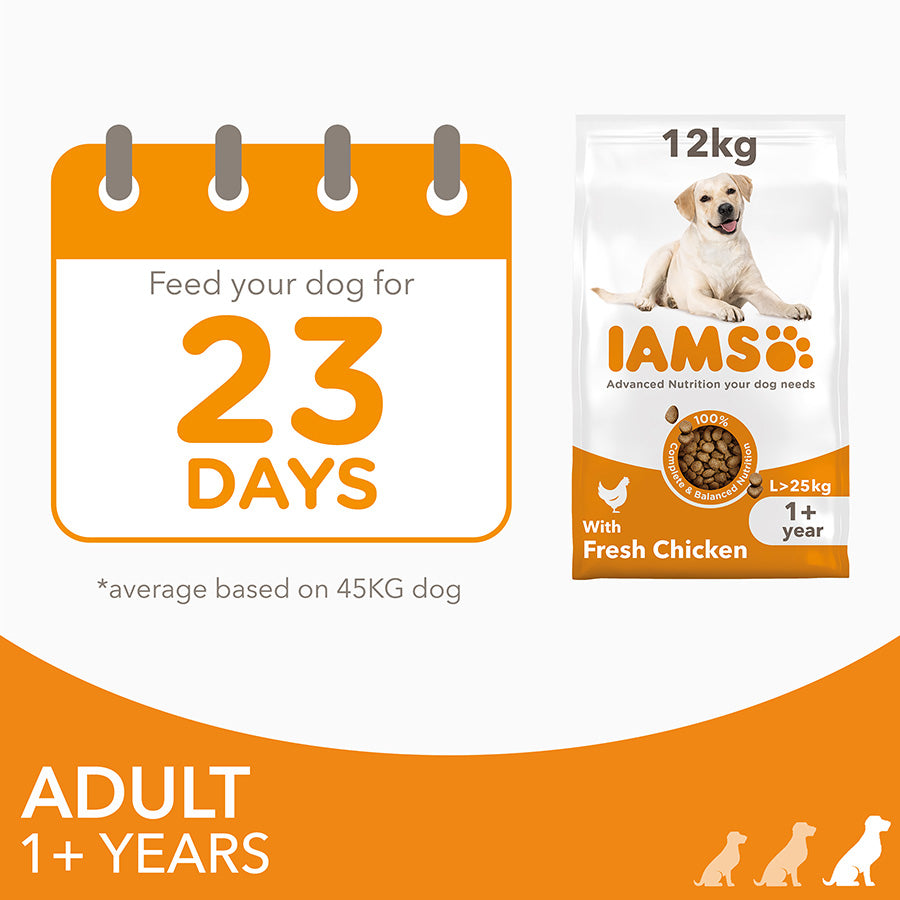 IAMS Advanced Nutrition Dog with fresh Chicken large breed 1+ Years - 12kg