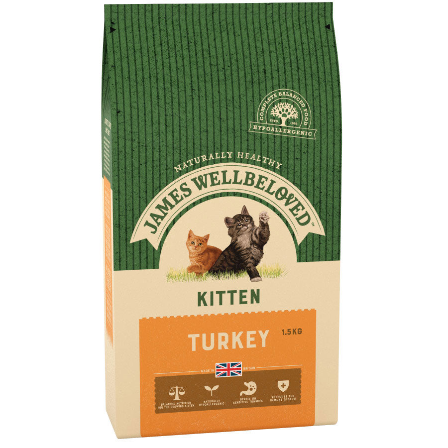James Wellbeloved Kitten Dry Cat Food Turkey - 1.5kg