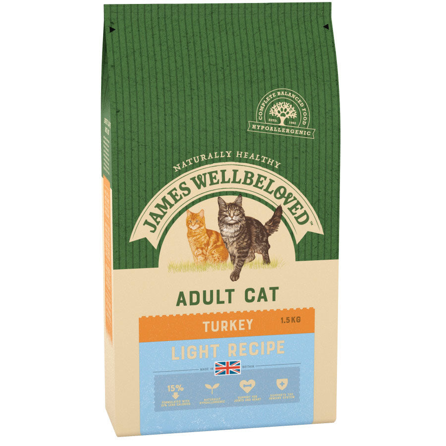 James Wellbeloved Light Adult Dry Cat Food Turkey - 1.5kg