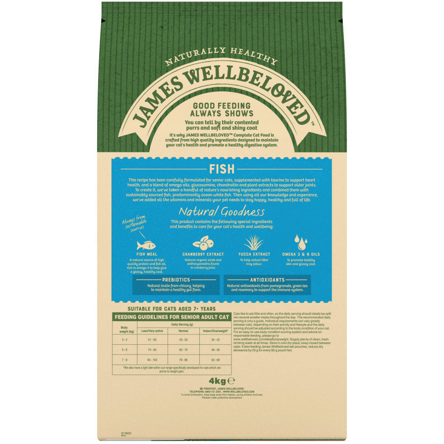 James Wellbeloved Senior Dry Cat Food Fish - 4kg