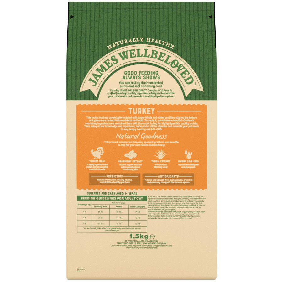 James Wellbeloved Oral Health Adult Dry Cat Food Turkey - 1.5kg