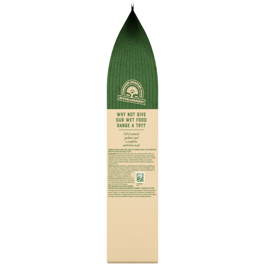 James Wellbeloved Oral Health Adult Dry Cat Food Turkey - 1.5kg