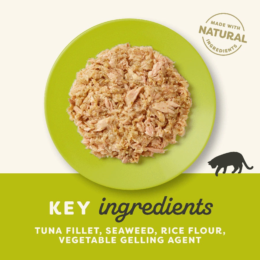Applaws Natural Wet Adult Cat Food Tuna Fillet with Seaweed in Jelly - 70g × 24 tins