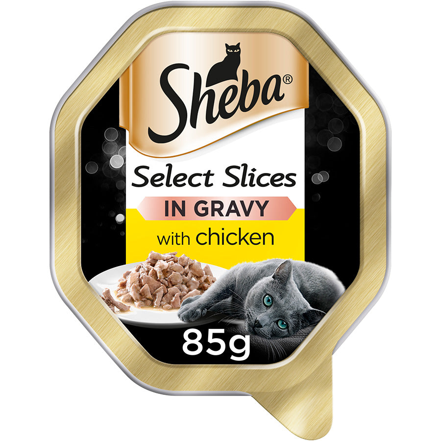 Sheba Select Slices Cat Food Tray with Chicken in Gravy ( 85g × 22 )