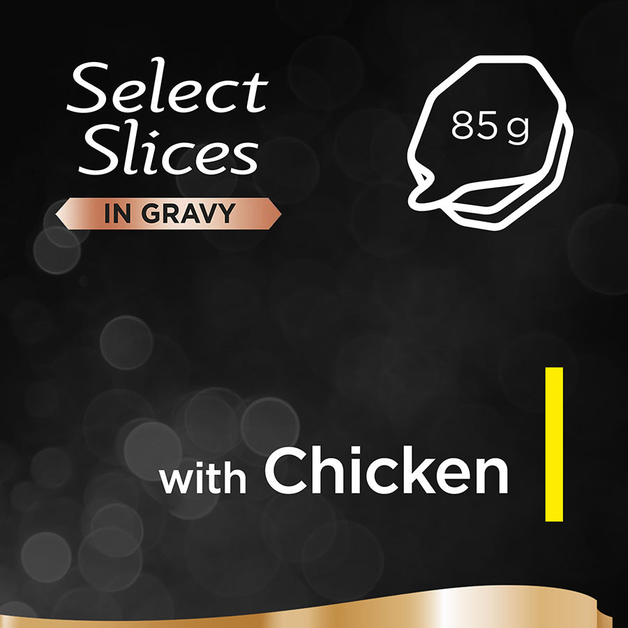 Sheba Select Slices Cat Food Tray with Chicken in Gravy ( 85g × 22 )
